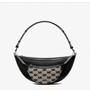 Michael Kors Medium Hollis 2 in 1 Black Pebbled Leather